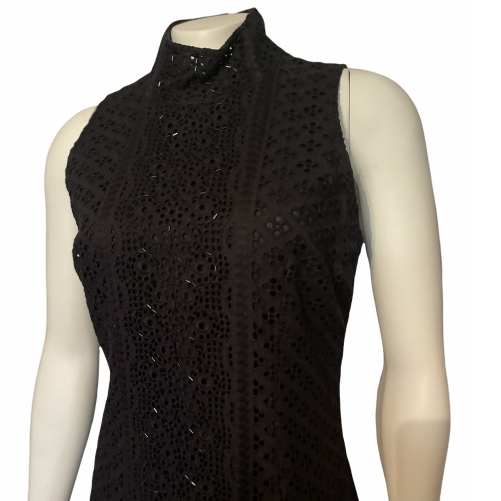 Plenty by Tracy Reece black sleeveless dress s 6, wedding guest, party, cotton - Picture 3 of 8